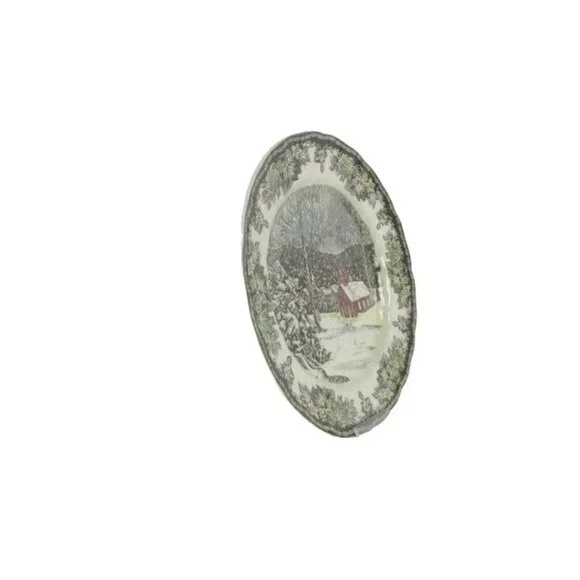 Johnson Bros FRIENDLY VILLAGE 10" DINNER PLATES School House England SET OF 4 - Picture 4 of 11